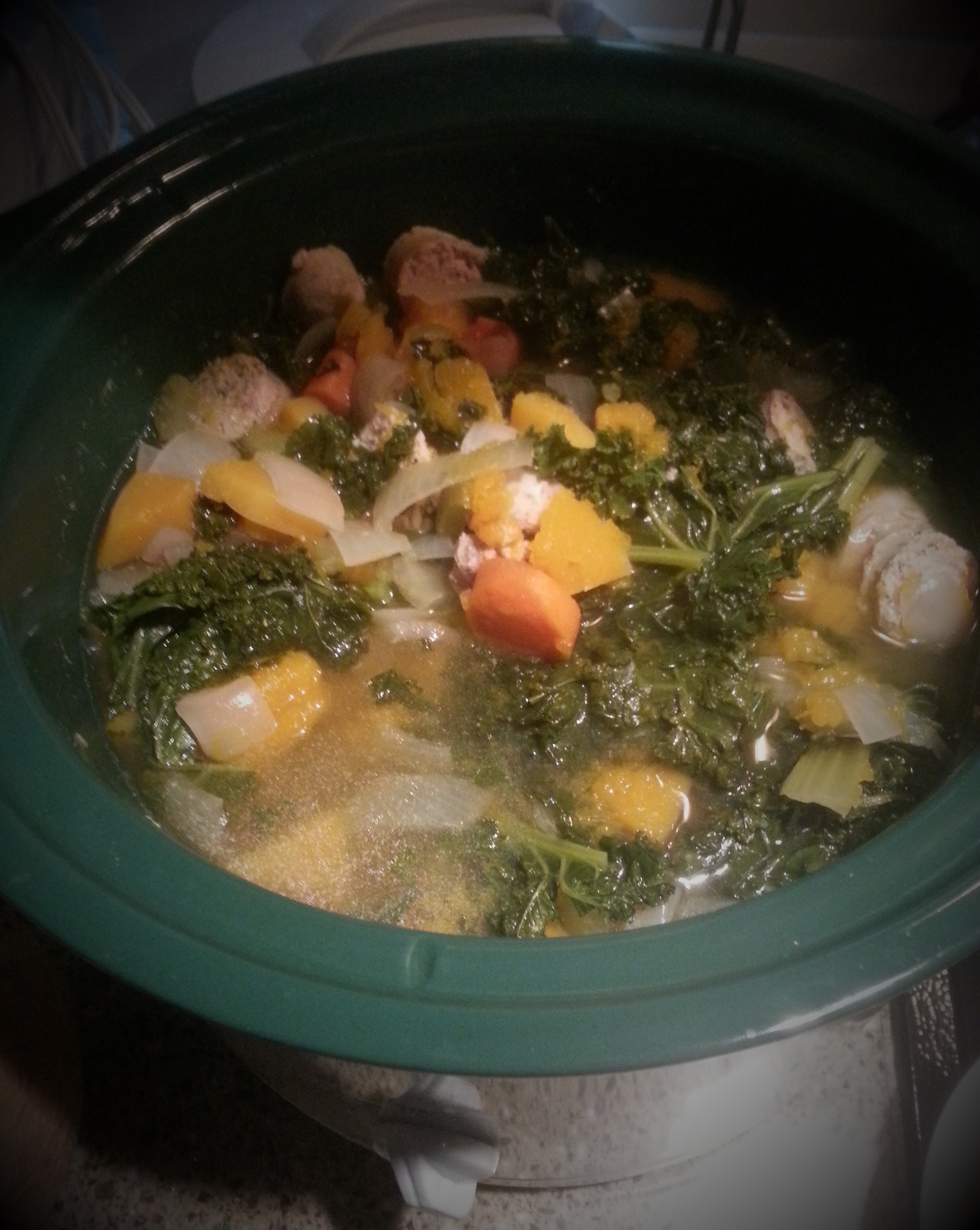 butternut squash with basil chicken sausage