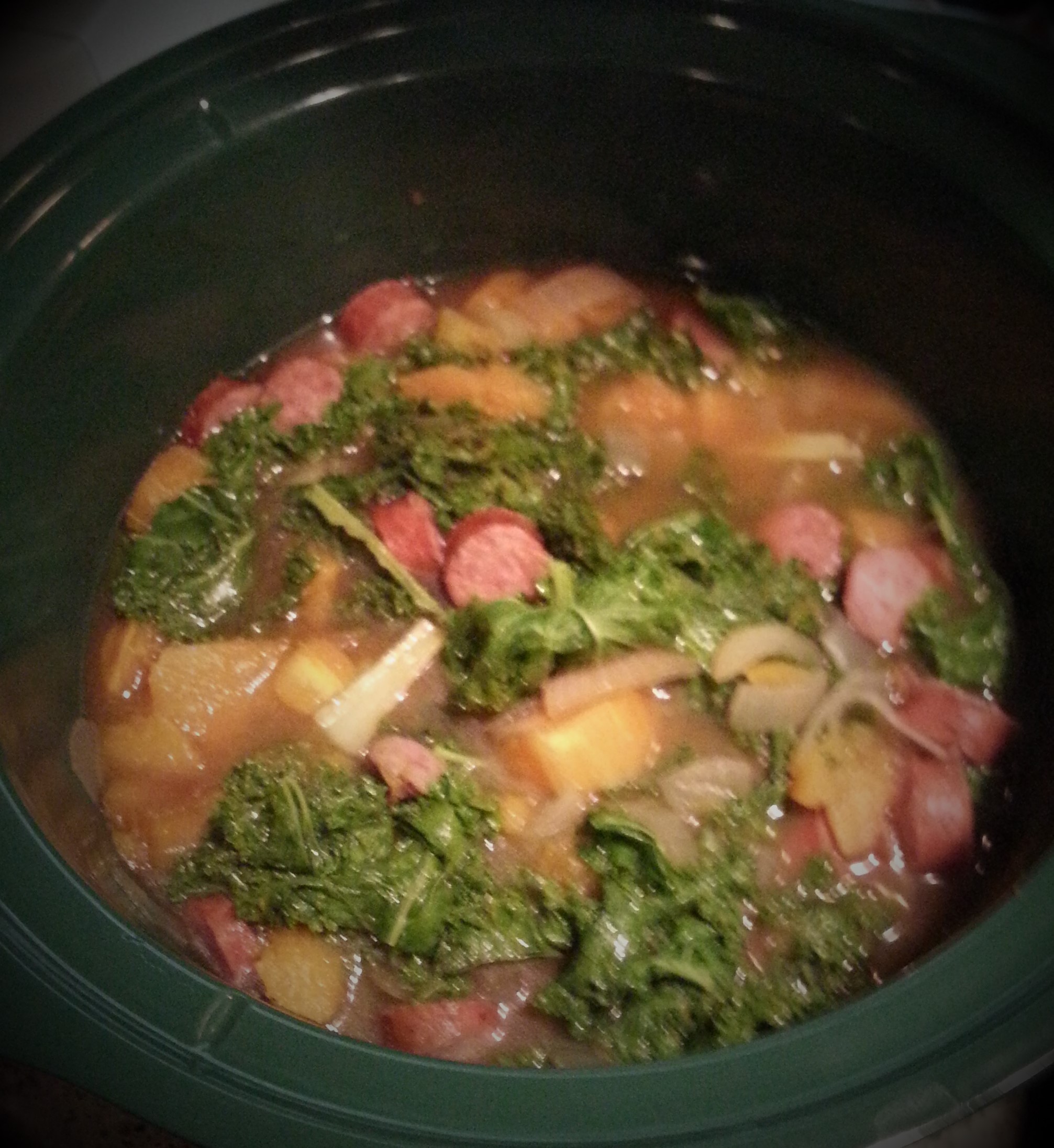 Garlic Sausage and Acorn Squash Stew